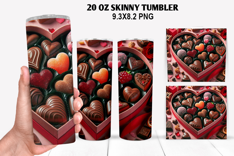 Valentine Skinny Tumbler 20oz Wrap Design, Valentine Tumbler