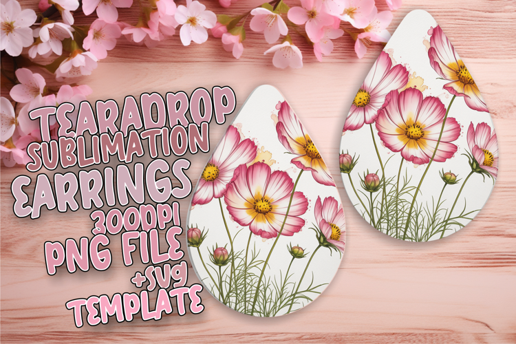 Chic Teardrop Earrings Design Template , Flowers