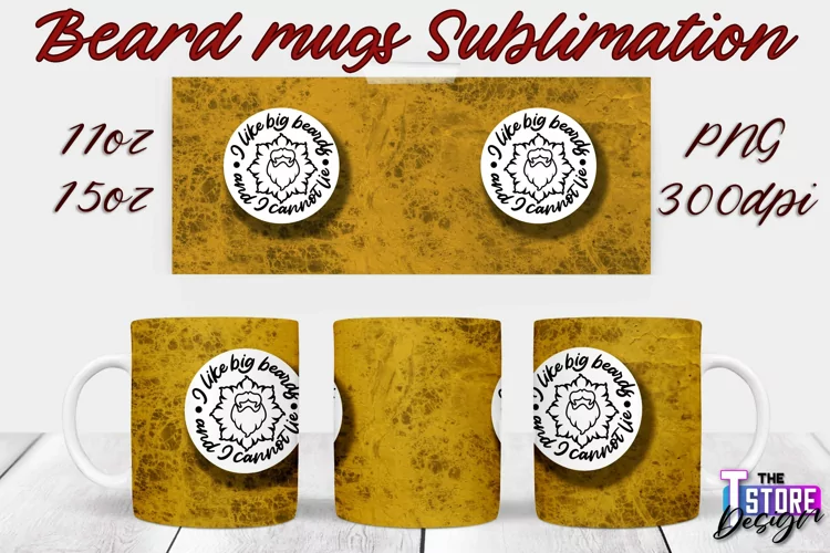 Beard Mug Design | 11 oz 15 oz Mug Sublimation | PNG File