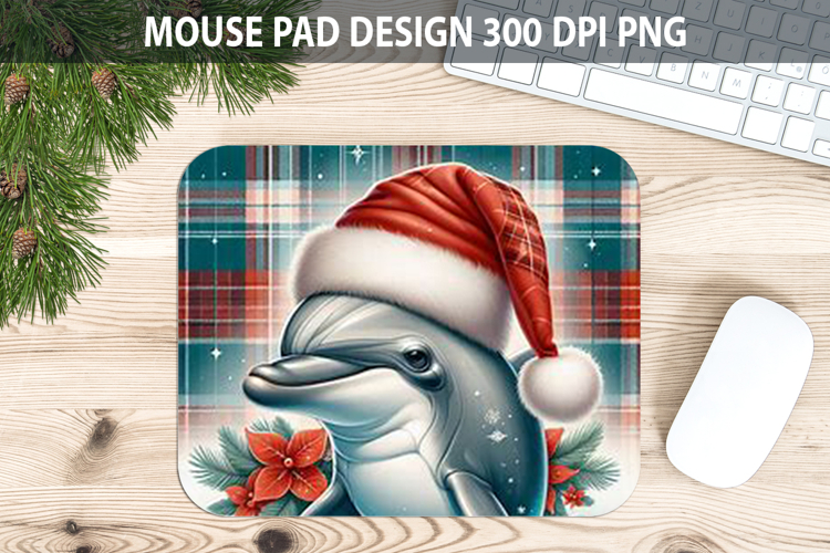 Christmas Dophin Pad Sublimation - Animal PNG Design