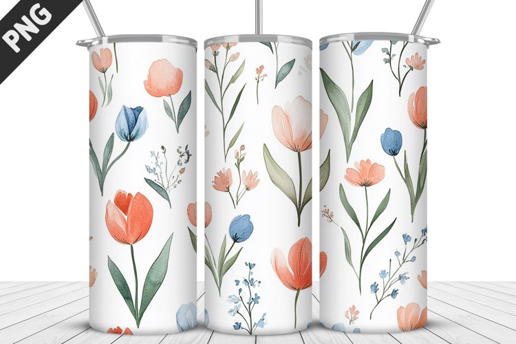 Flowers Tumbler Wrap | Sublimation Design | Tumbler PNG