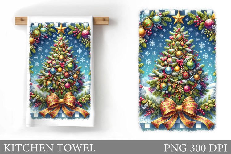 Christmas Tree Kitchen Towel. Christmas Kitchen Towel Design example image 1