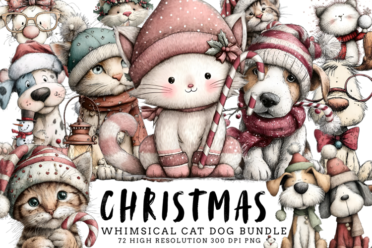 Whimsical Christmas Angel Clipart Bundle | Cute Holiday Ange