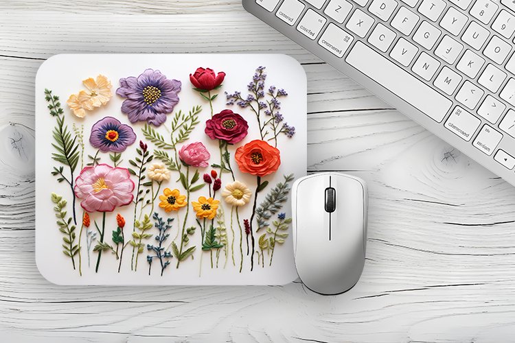 Watercolor 3d flowers Mousepad, flowers Mousepad Sublimation example image 1