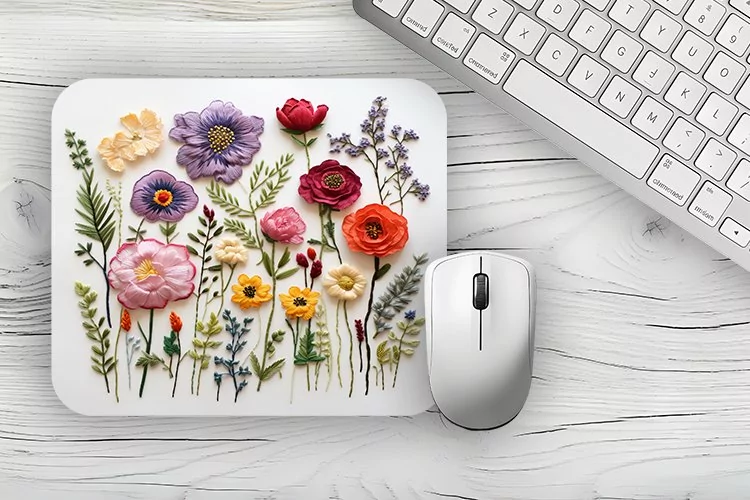 Watercolor 3d flowers Mousepad, flowers Mousepad Sublimation