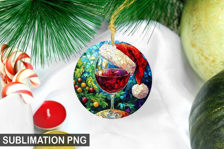 Christmas Santa Wineglass Ornament | Christmas Ornament PNG