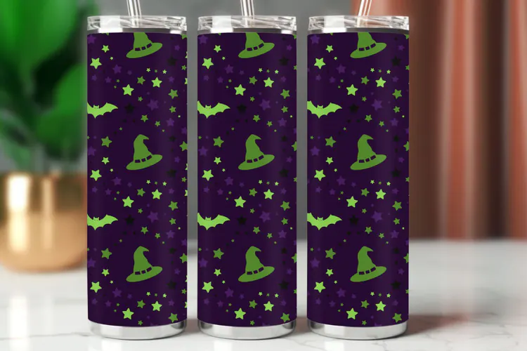 Halloween Tumbler Wrap Seamless Pattern