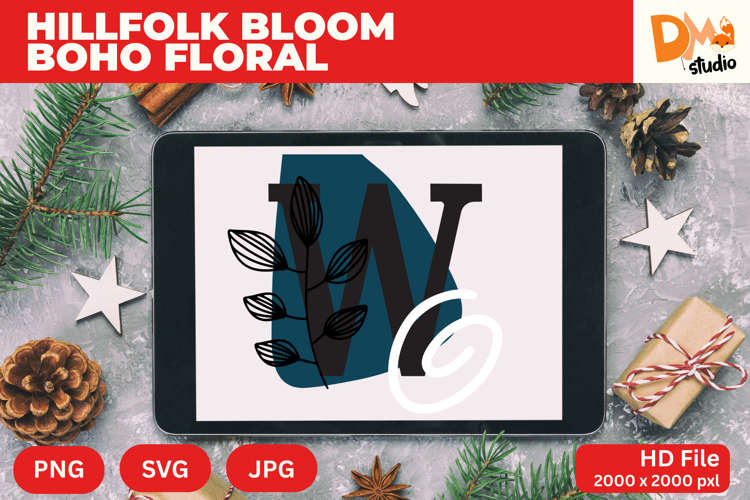 Boho Floral Svg