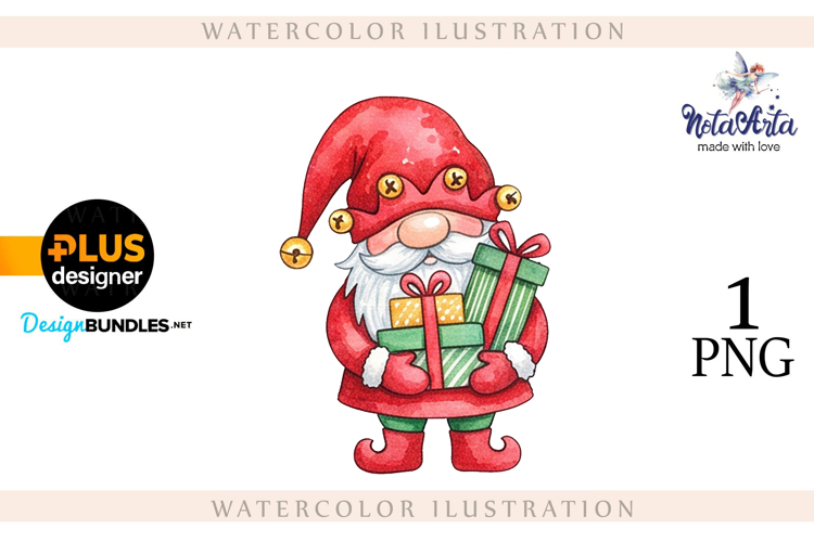 Watercolor Christmas gnomes, Christmas Gnomes