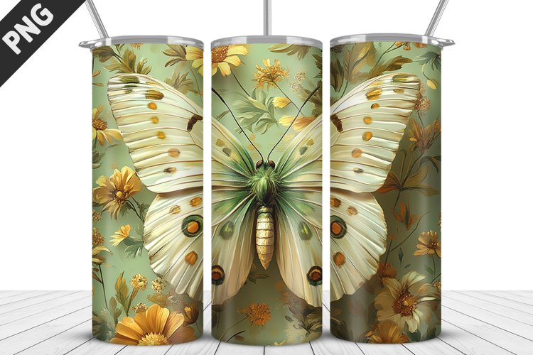 Flower Butterfly 20 oz Tumbler Design|Butterfly Tumbler Wrap