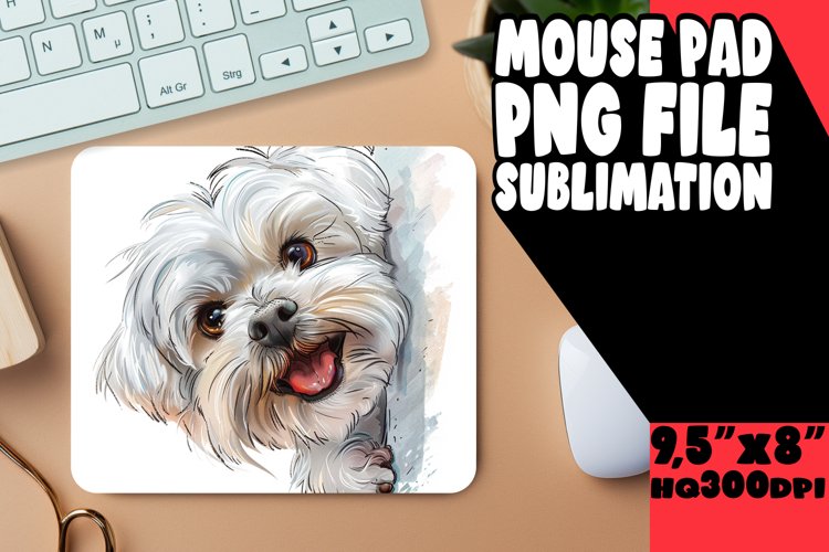 Charming Watercolor Dog Lover Mousepad PNG