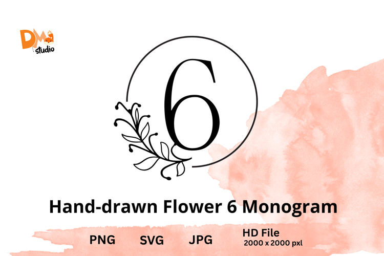 Hand-drawn Flower Monogram