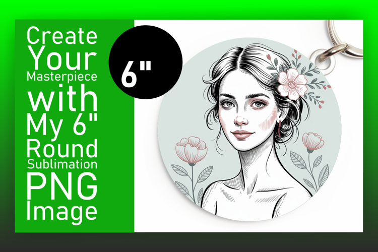 Trendy Circle Design Sublimation PNG , Beauty Woman