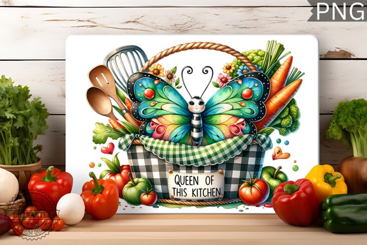Queen Of This Kitchen - Cutting Board Sublimation Design
