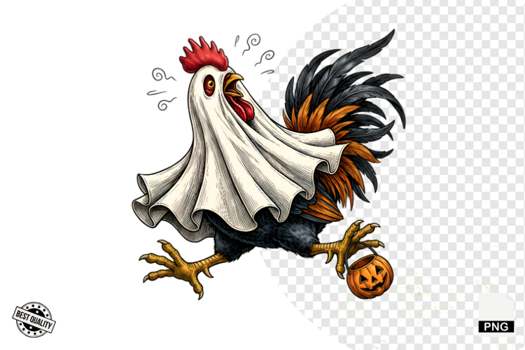 Halloween Ghost Chicken PNG