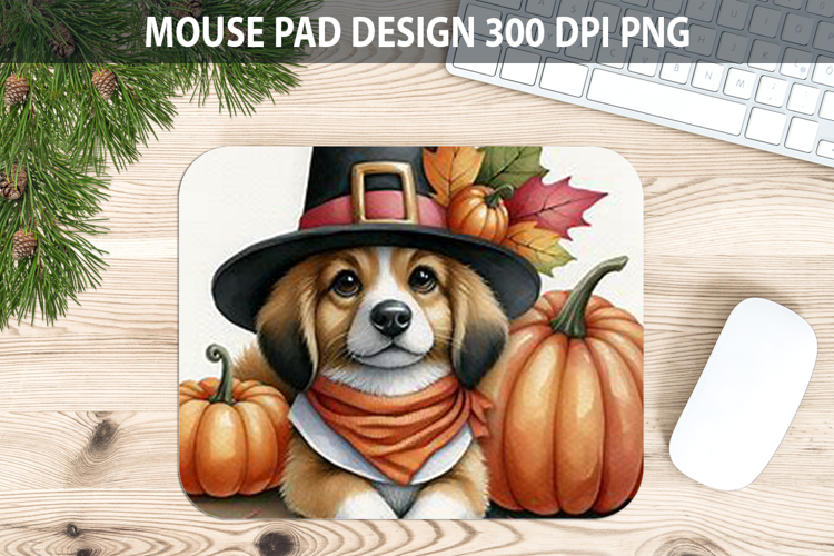 Dog Mouse pad Sublimation - Thanksgiving Animal PNG Design