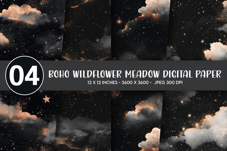 Boho Wildflower Meadow Digital Paper