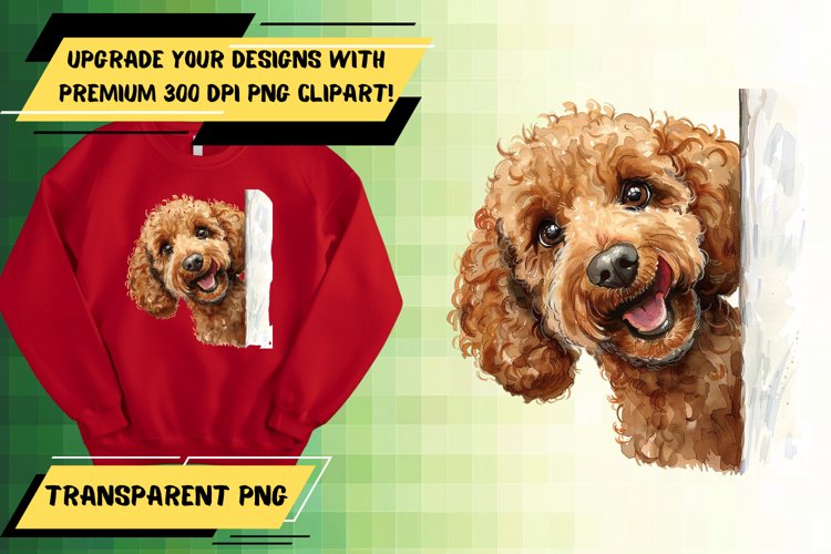 Charming Peekaboo Dog Watercolor Sublimation - Playful Desig