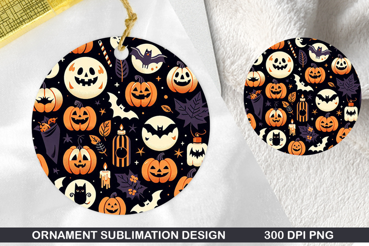 Halloween Stained Glass Ornament PNG, Digital Download File