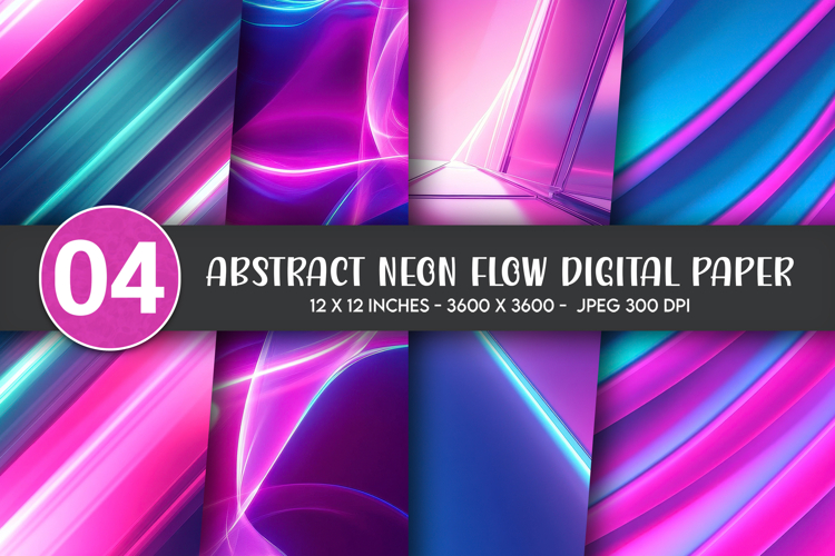 Abstract Neon Flow Digital Paper