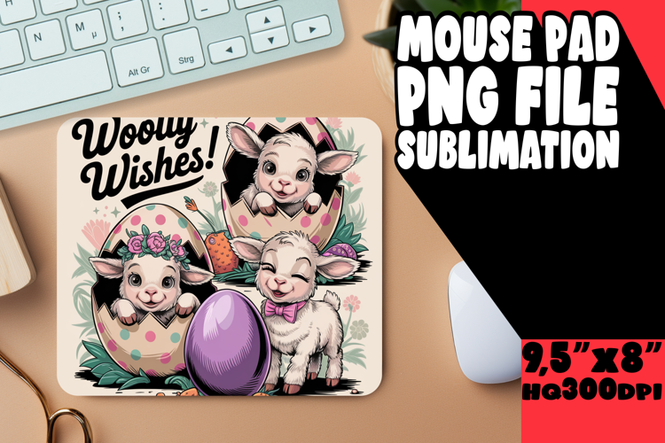 Cheerful Mouse Pad Sublimation Style, Cute Easter