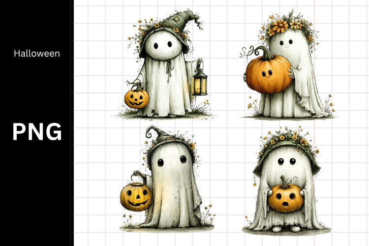 Halloween PNG, Ghost PNG, Fall PNG example image 1