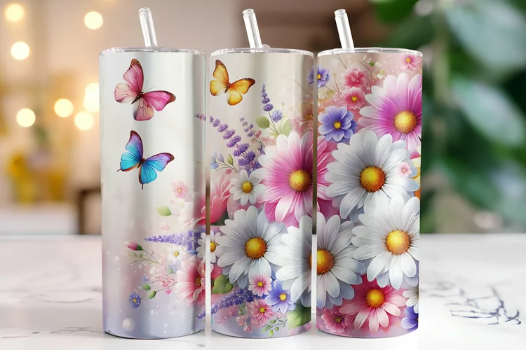 Flowers Tumbler Wrap | Sublimation | Tumblers