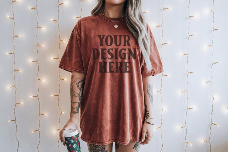 Brick Christmas Comfort Colors 1717 TShirt Mockup,cc1717 moc