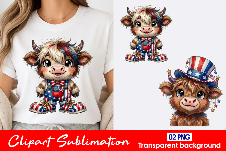 Patriot Cow Clipart PNG