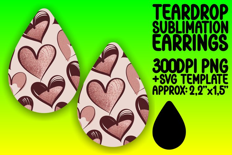 Chic Teardrop Design for Sublimation Projects , Heart
