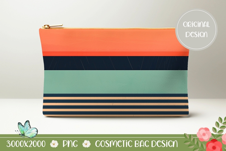 Retro Stripes Cosmetic Bag, Retro Cosmetic Bag Design