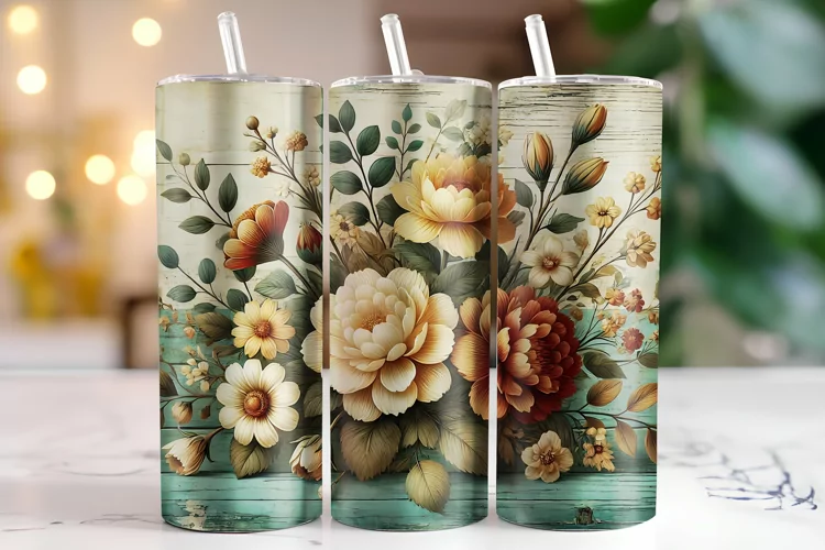 Flowers Tumbler Wrap | Sublimation | Tumblers