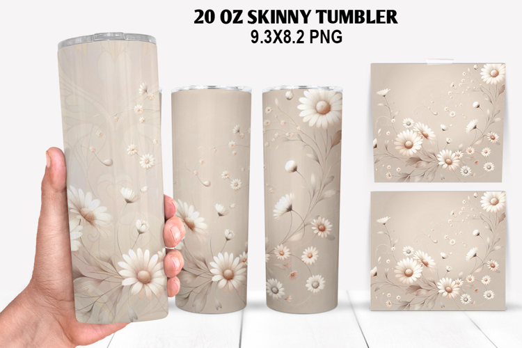 Flower Skinny Tumbler 20oz Wrap Design, Animal Tumbler Wrap