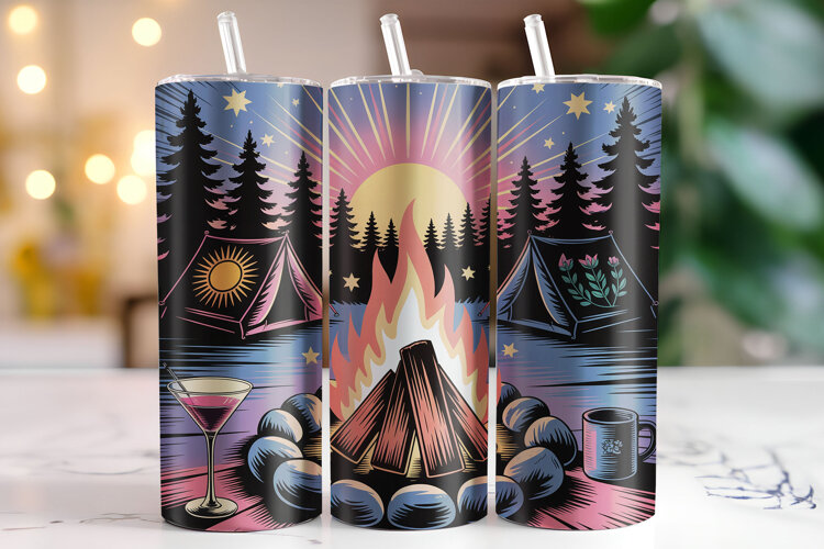Campfire Tumbler Wrap | Sublimation | Tumblers example image 1