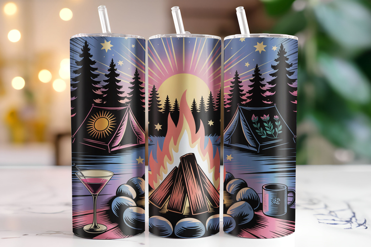 Campfire Tumbler Wrap | Sublimation | Tumblers