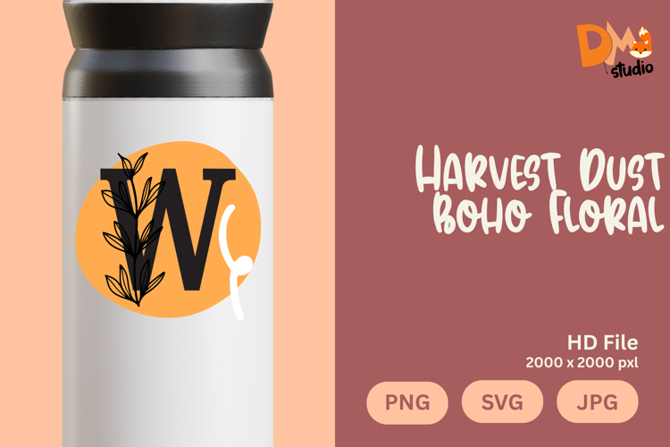 Harvest Dust Boho Floral Monogram