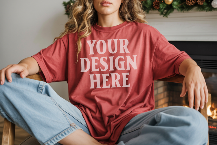 Chili Christmas Comfort Colors 1717 T-shirt Mockup