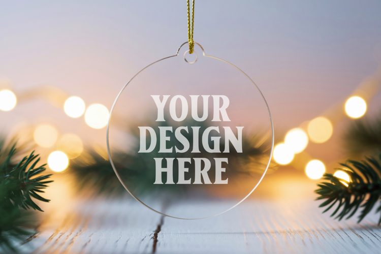Acrylic Christmas Ornament Mockup , christmas ornament mocku