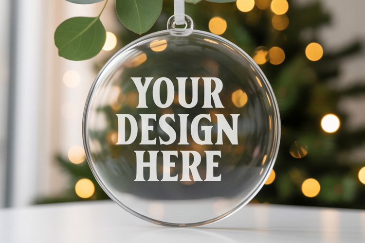 Acrylic Christmas Ornament Mockups , acrylic blank mockup