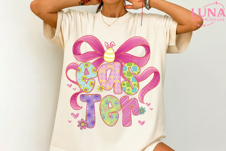 Preppy Coquette Easter Png, Easter Pastel Png, Happy Easter