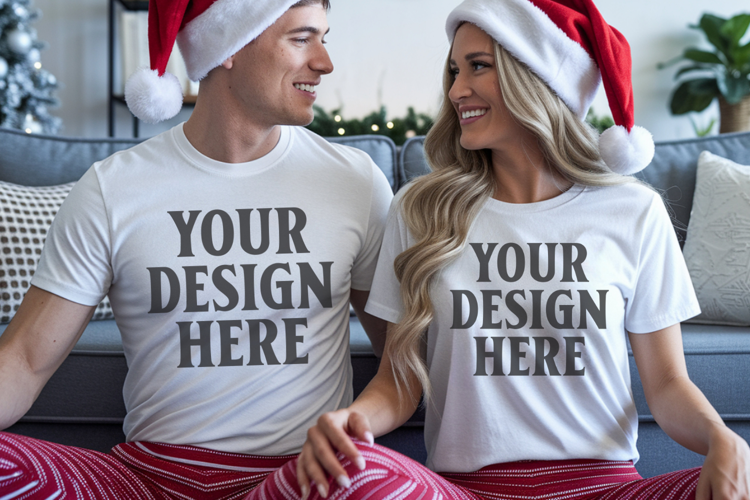 Bella Canvas 3001 Christmas Couple Mockup ,3001 Couple Mock