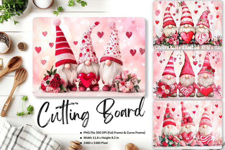 Gnome Heart Cutting Board Love Valentine Chopping Board_33