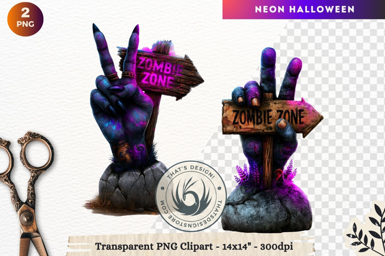 Neon Halloween Character Clipart Spooky Kawaii