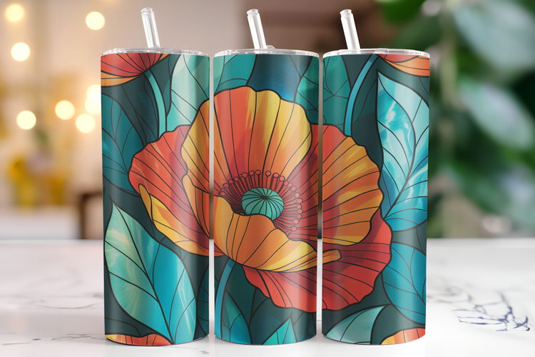Flowers Tumbler Wrap | Sublimation | Tumblers
