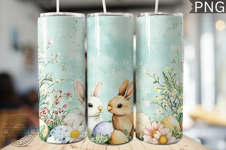 Spring Easter Tumbler Wrap - High Quality 300 Dpi