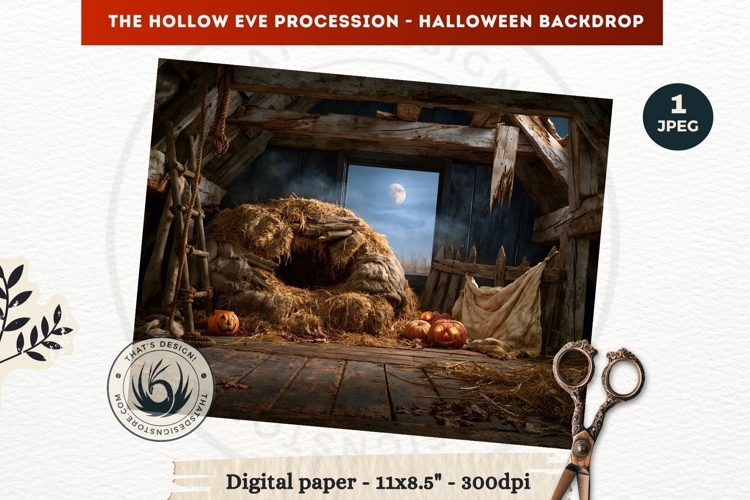 Gothic Halloween background - Hollow Eve Procession Backdrop