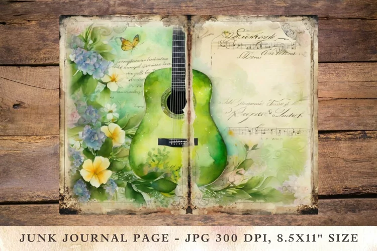 Printable Junk Journal Pages guitar 2
