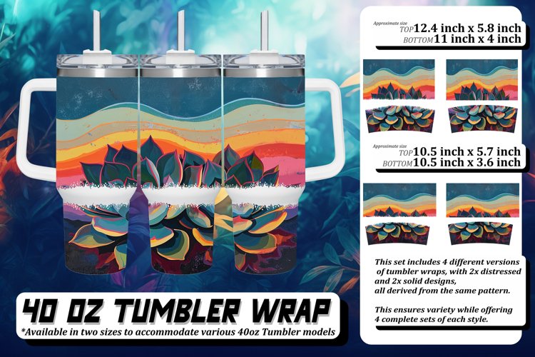 Vibrant Retro Flower Tumbler 40oz: Spring Sublimation example image 1
