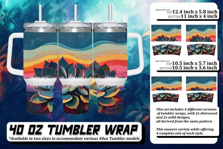 Vibrant Retro Flower Tumbler 40oz: Spring Sublimation