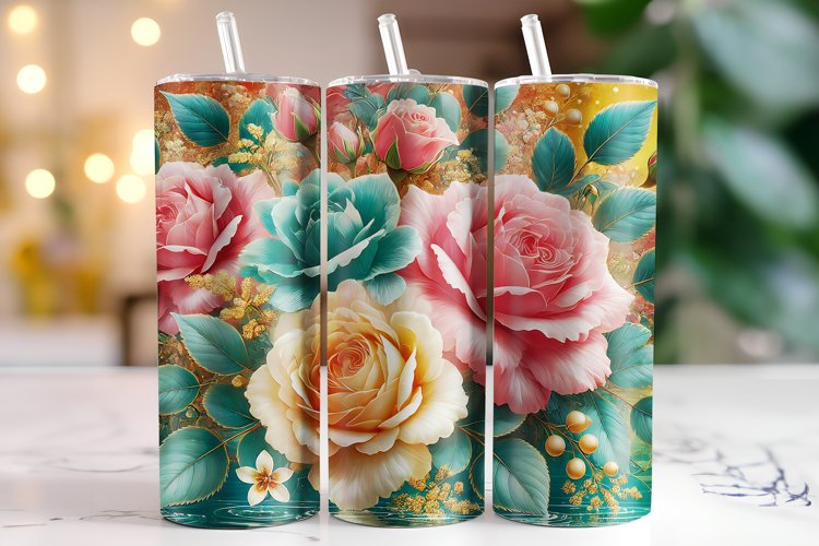 Flowers Tumbler Wrap | Sublimation | Tumblers